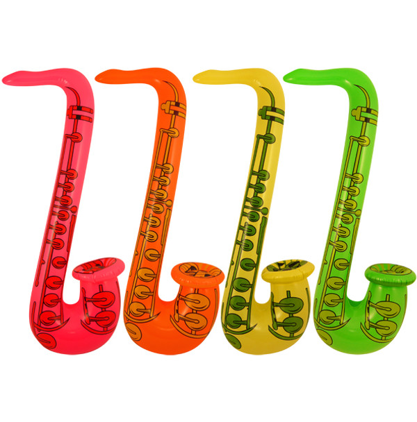 INFLATABLE SAXOPHONE 75CM NEON COLOUR