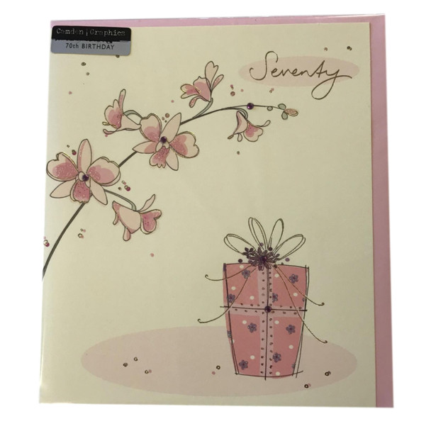 Contemporary Age Seventy Birthday Card