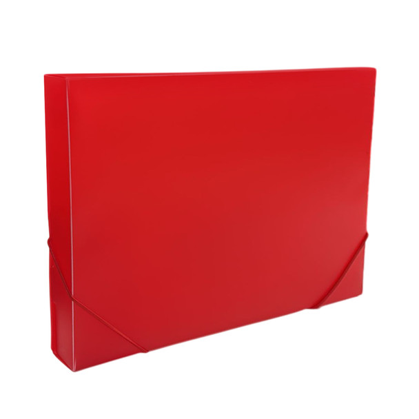 A4 Clearview Red Box File with Elastic Closure
