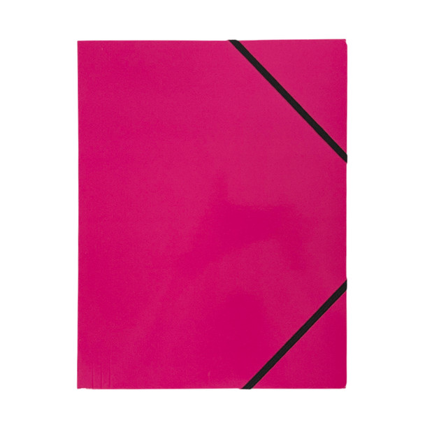 Janrax A4 Pink Laminated Card 3 Flap Folder with Elastic Closure