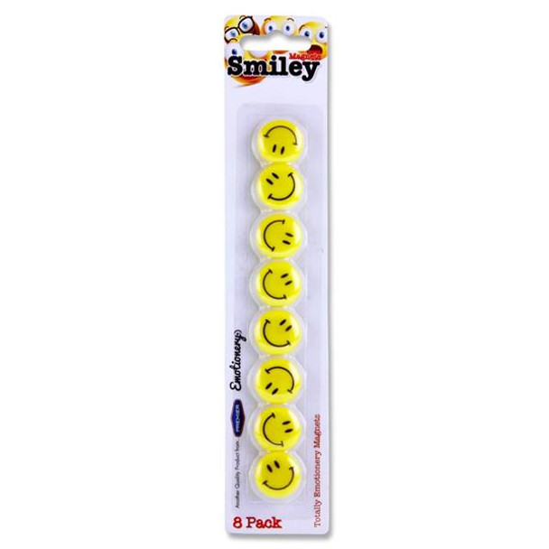 Pack of 8 20mm Round Smiley Magnets by Emotionery
