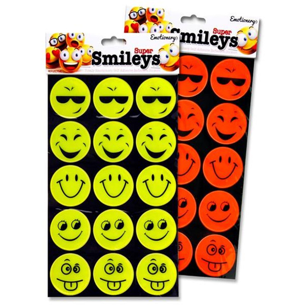 Pack of 15 High-Visibility Super Smiley Stickers by Emotionery