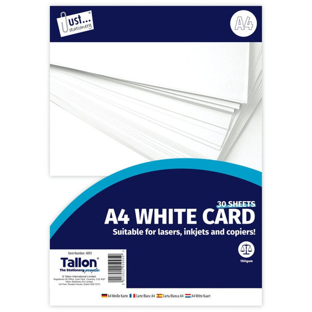 A4 White Card 30 Sheets