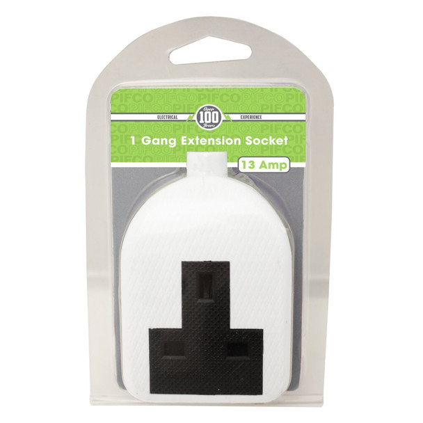 1 Gang Rubber Extension Socket - 13Amp