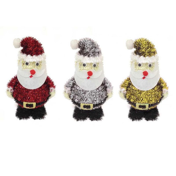 Small Santa Christmas Tinsel Decoration