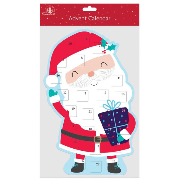 Large Santa Shaped Christmas Advent Calendar