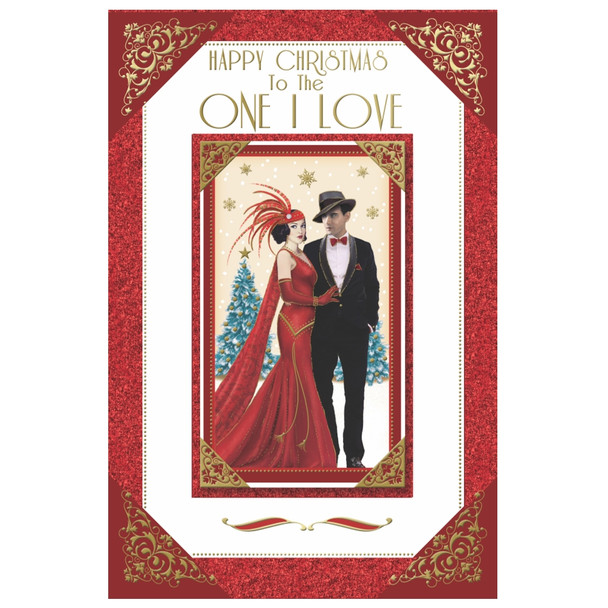 To The One I Love Couple Photo Frame Design Christmas Card