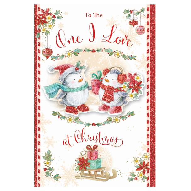 To The One I Love Bears In Hat and Scarf Design Christmas Card