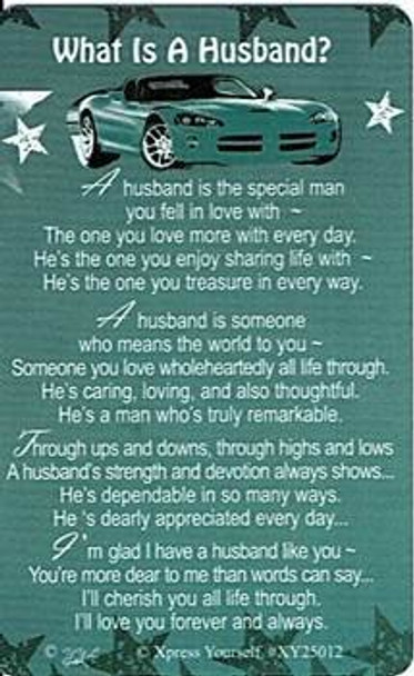 What Is A HUSBAND Nice Verse Xpress Yourself Keepsake Wallet Purse Greeting Card