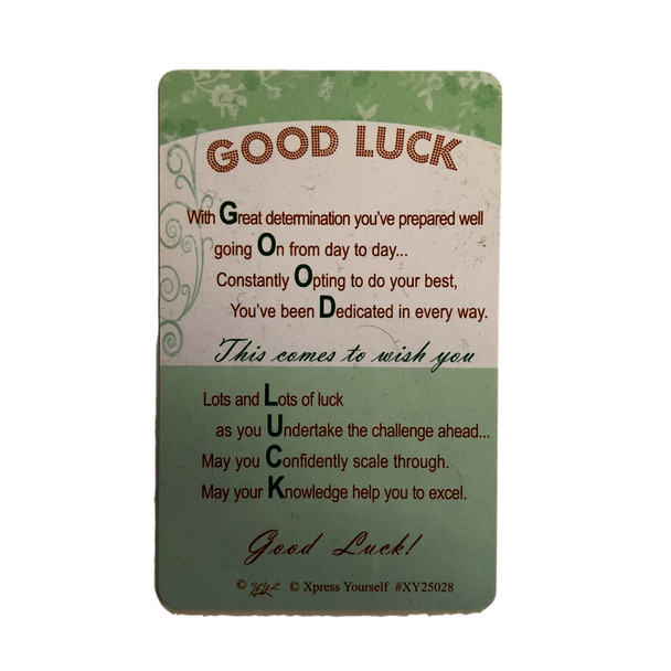 Xpress Yourself Good Luck Keepsake Card 3.25" x 2" - Good Luck XY25028