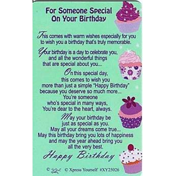 Someone Special On Your Birthday Keepsake Card