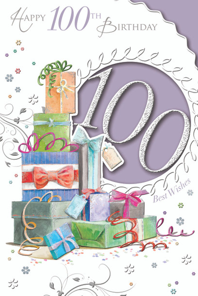 Best Wishes On 100th Birthday Gifts Design Open Celebrity Style Card