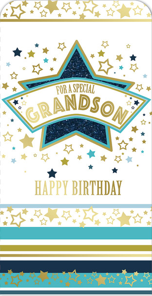 For a Special Grandson Star Design Birthday Luxury Gift Money Wallet Card