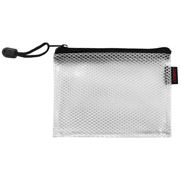 Premium Passport Size Black Zip Mesh Bag by Janrax