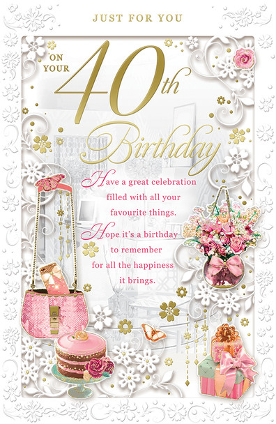 On Your 40th Birthday Female Opacity Card