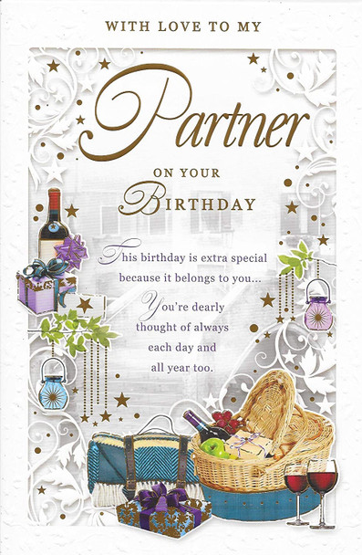 With Love to My Partner On Your Birthday Opacity Card