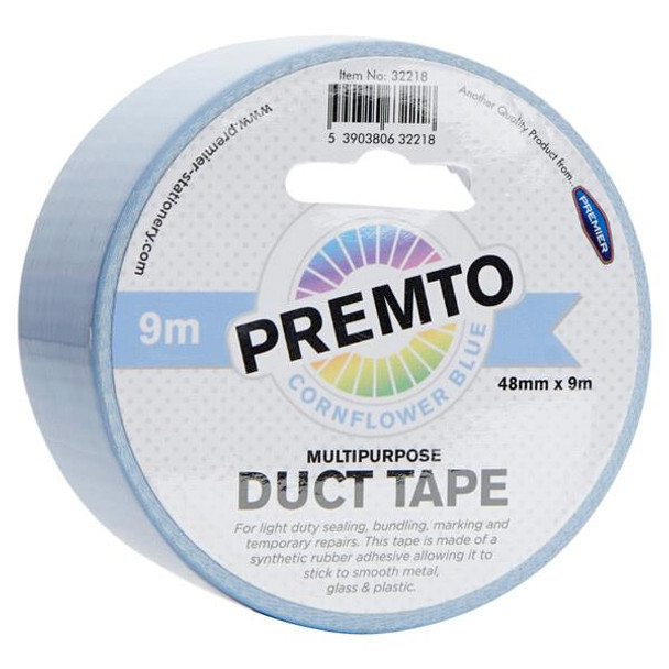 48mm x 9m Multipurpose Pastel Cornflower Blue Duct Tape by Premto