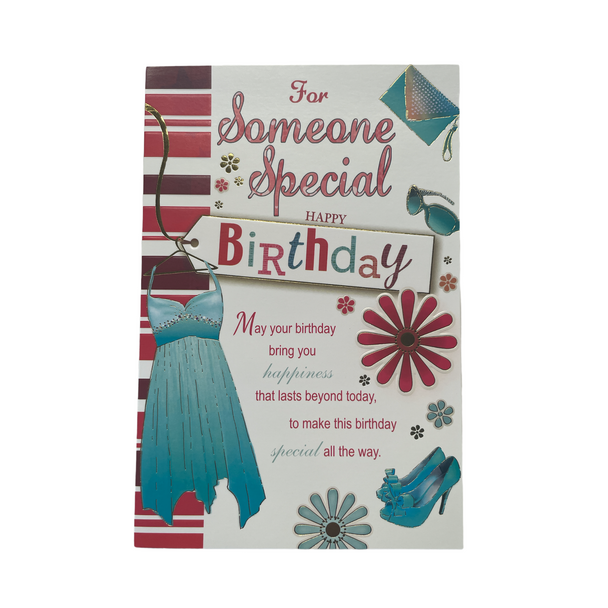 For Someone Special Fashion & Floral Design Birthday Card