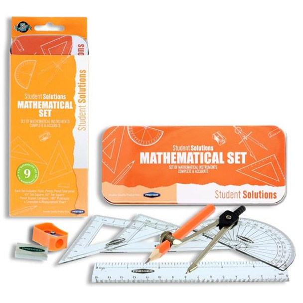 9 Piece Pumpkin Orange Maths Set by Student Solutions