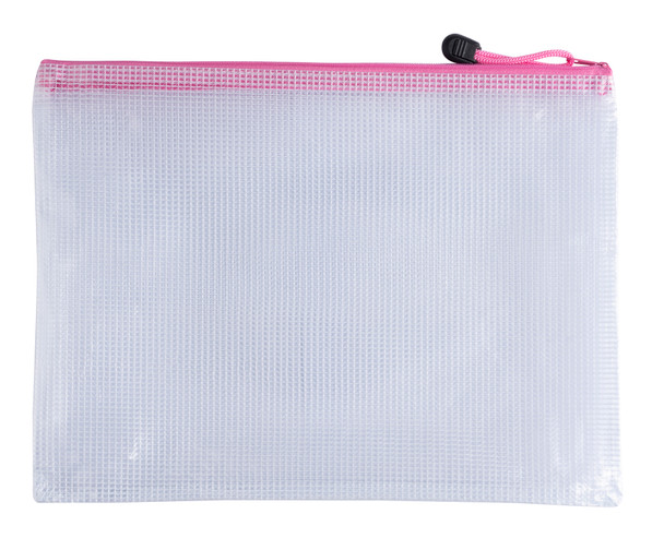 Pack of 12 A3 Pink PVC Mesh Zip Bags