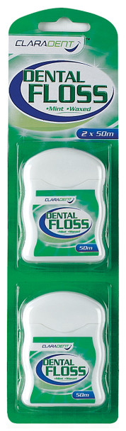 Pack of 2 Claradent Dental Floss (50m)