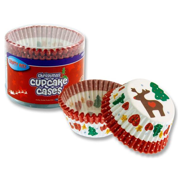 Tub of 100 Christmas Cupcake Cases by Crafty Bitz {DC}