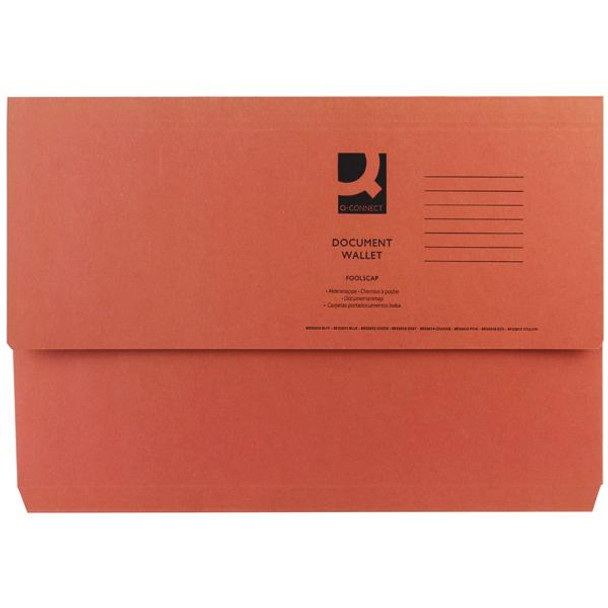 Pack of 50 Foolscap Orange Document Wallets