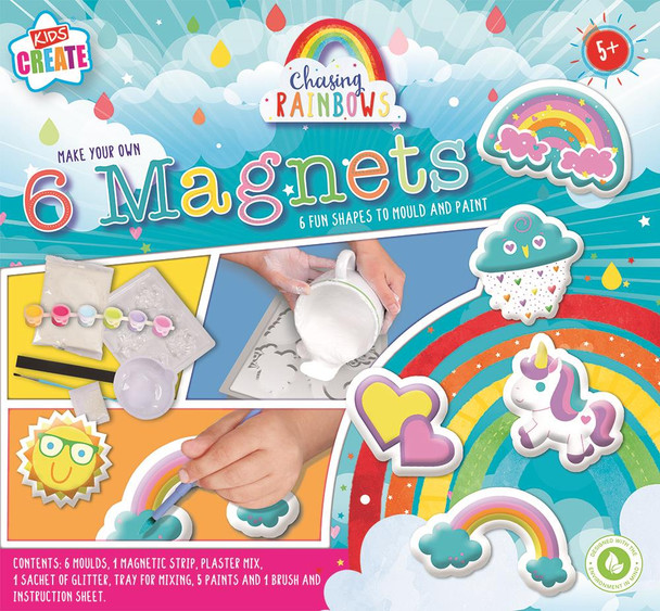 Make Your Own Paint and Mould Rainbow Magnets