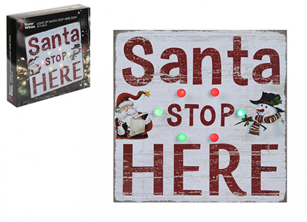 Light Up Christmas Santa Stop Here Hollywood Sign