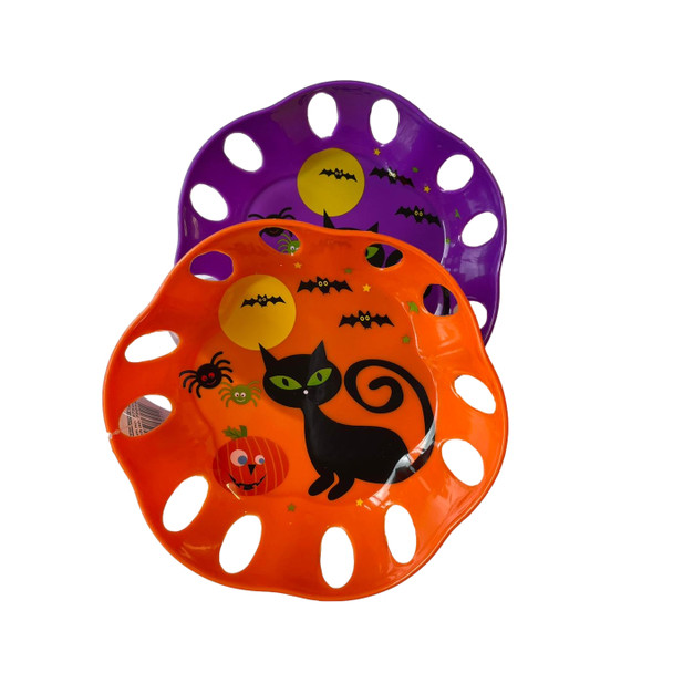 8.5" Halloween Plastic Party Dish With Decal