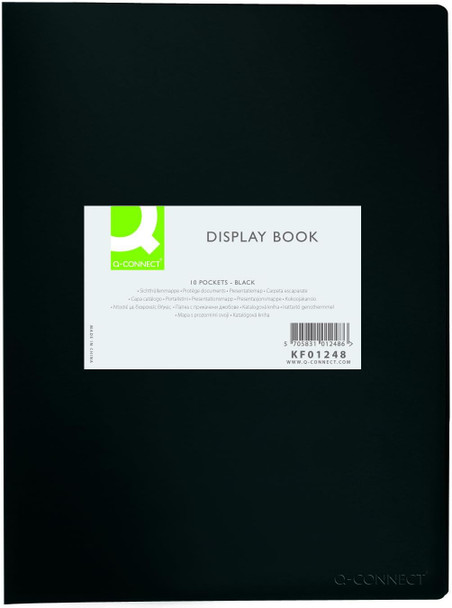 10 Pockets Polypropylene Black Display Book