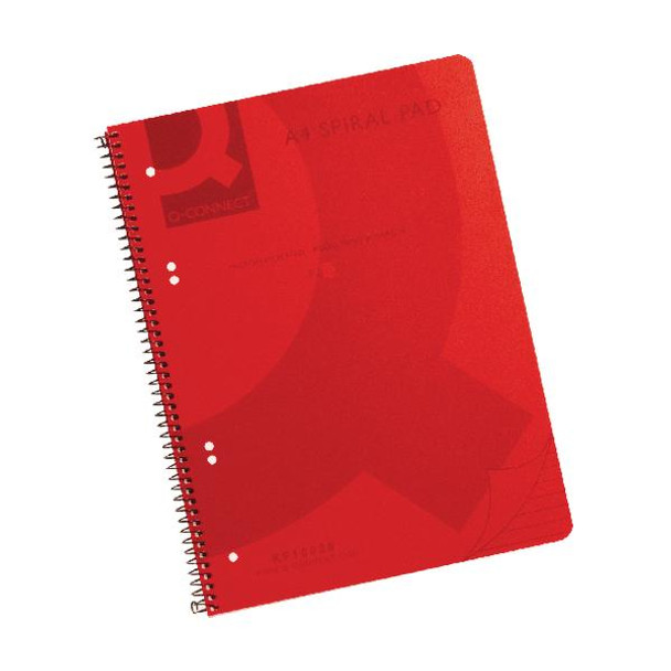 Spiral Bound Polypropylene Notebook 160 Pages A4 Red (Pack of 5)