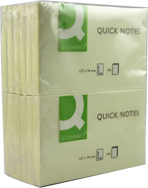 Quick Notes 76 x 127mm Yellow  (Pack of 12)