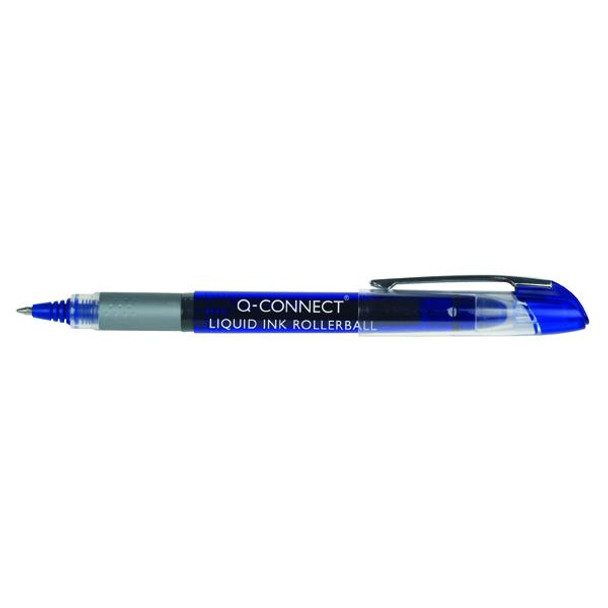 Pack of 10 Liquid Ink Rollerball Fine Blue Pens