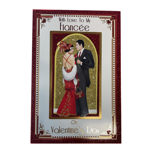 With Love To My Fiancée Beautiful Couple Design Valentine's Day Card