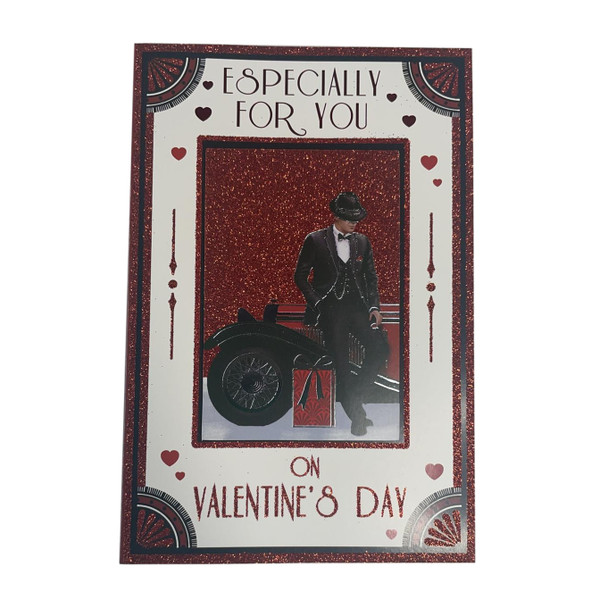 Especially For You Man With Vintage Car Design Open Valentine's Day Card