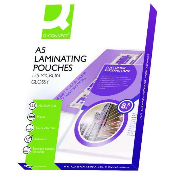 Pack of 100 A5 Laminating Pouches 250 Micron