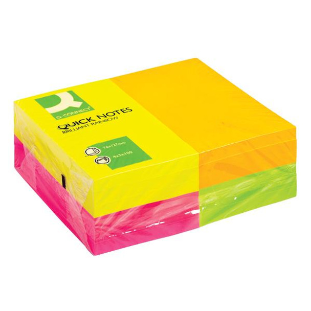 12 x 80 Sheet Neon Colour Quick Notes 76 x 127mm 