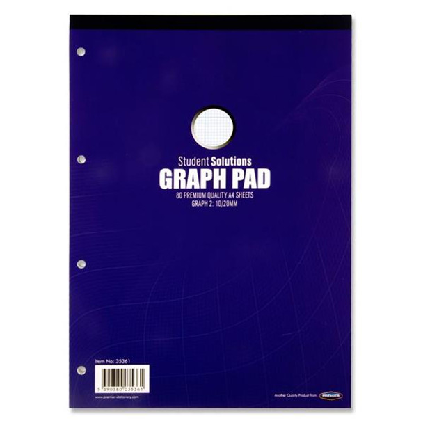 Pack of 80 Sheets A4 Graph Pad by Student Solutions