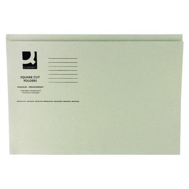 Pack of 100 Mediumweight 250gsm Foolscap Buff Square Cut Folders