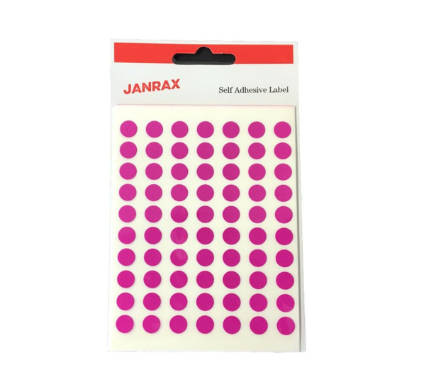 Pack of 560 Dark Pink 8mm Round Labels - Stickers