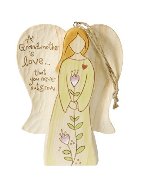 Grandmother Angel Figurine with Twine String, 4-1/2"