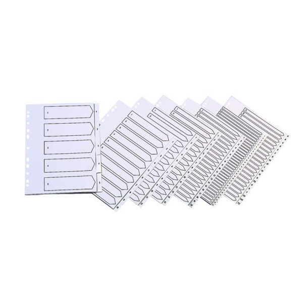 Q-Connect 20-Part A-Z Index Multi-punched Polypropylene White A4 KF01351