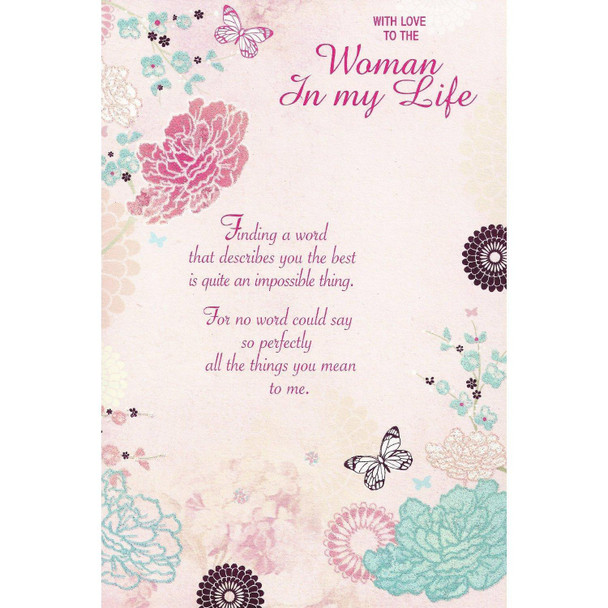 With love to the Woman in my life on Mother's Day card