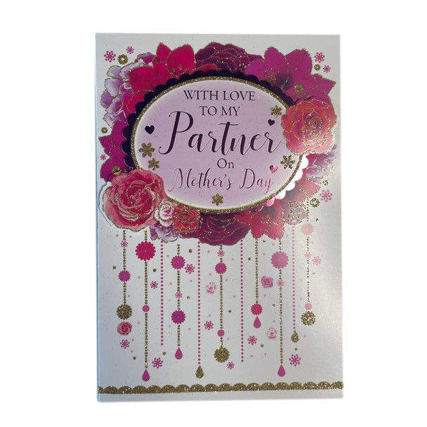 To My Partner On Mother's Day Roses Flower Design Card