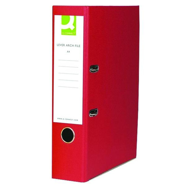 Pack of 10 Paperbacked Foolscap Red Lever Arch Files