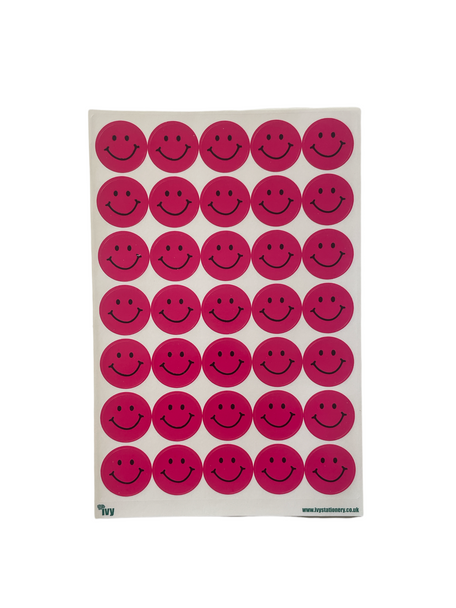 Pack of 12 A5 Smiley Faces Pink 24mm 35Up