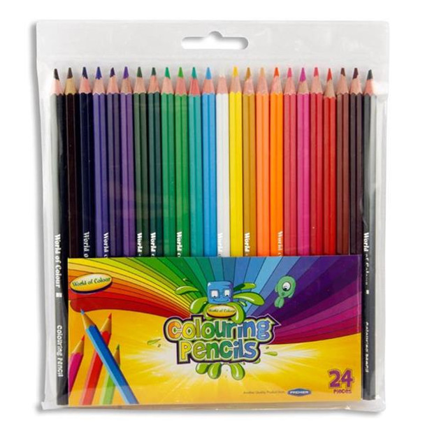 Wallet of 24 Full Size Colouring Pencils by World of Colour
