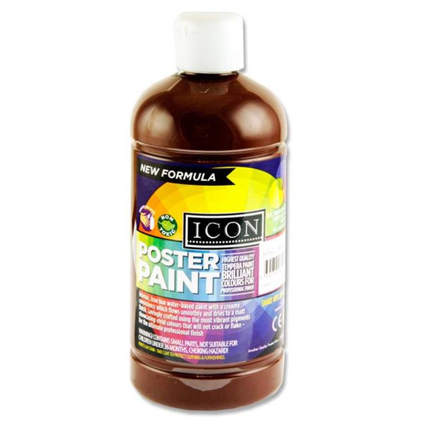 500ml Burnt Umber Brown Poster Paint by Icon Art