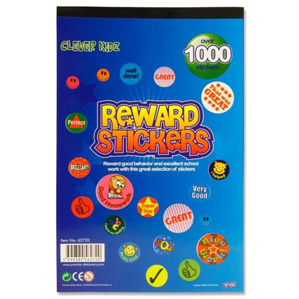 Pack of 1000+ Reward Stickers by Clever Kidz